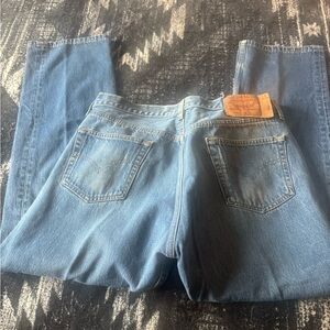 Vintage Levi's 501xx Classic Blue Jeans with Leather Patch
